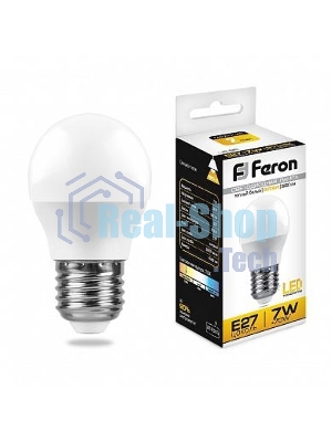 Лампа светодиодная Feron LB-95 7W 230V E27 2700K G45