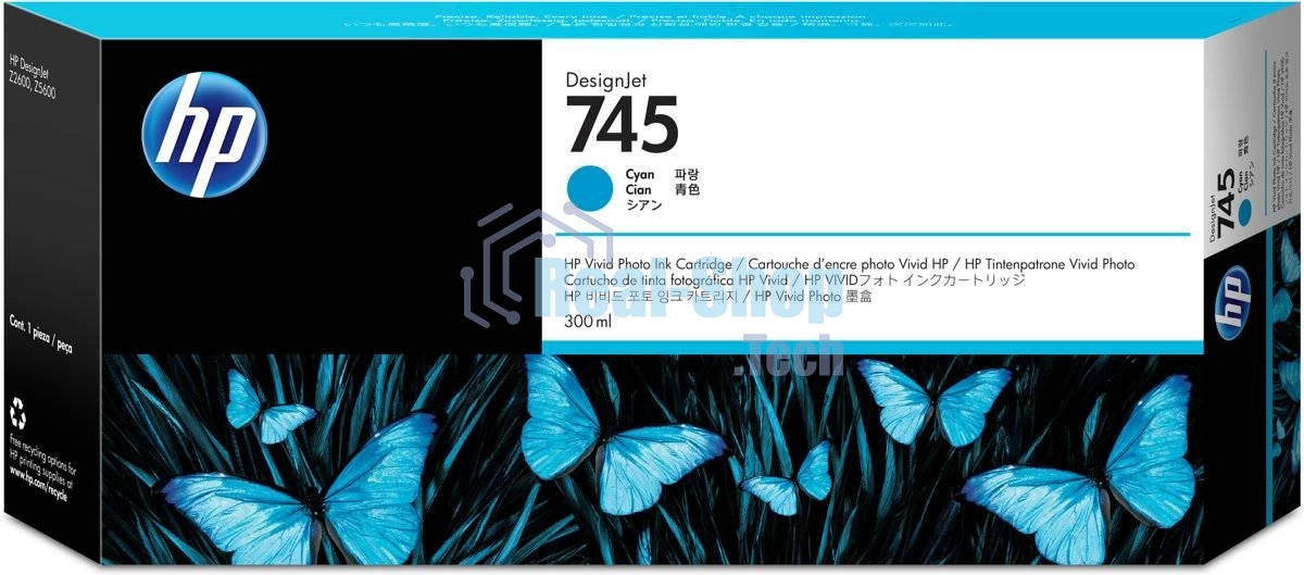 Картридж струйный HP 745 300мл голубой Ink Cartridge