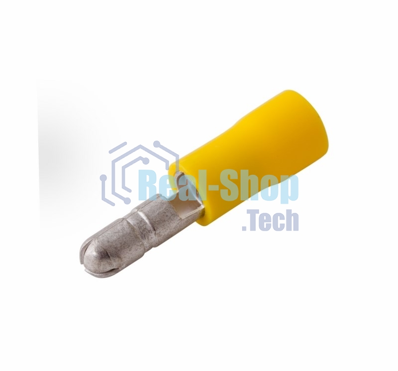 Разъем штекерный изолированный Rexant штекер 5 мм 4-6 мм² (РШи-п 6.0-5) желтый
