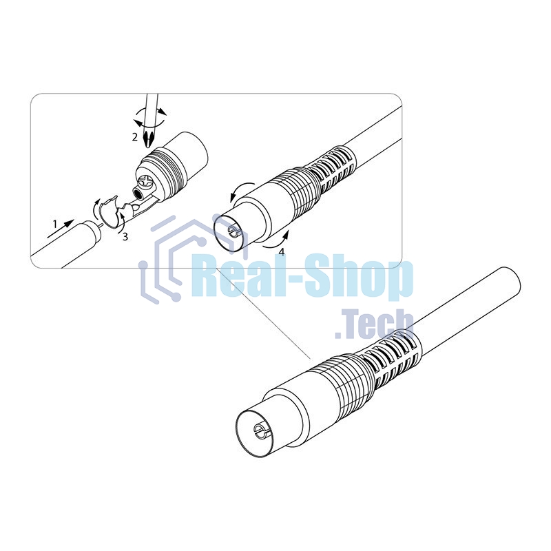 Разъем гнездо TV без пайки черный PROCONNECT