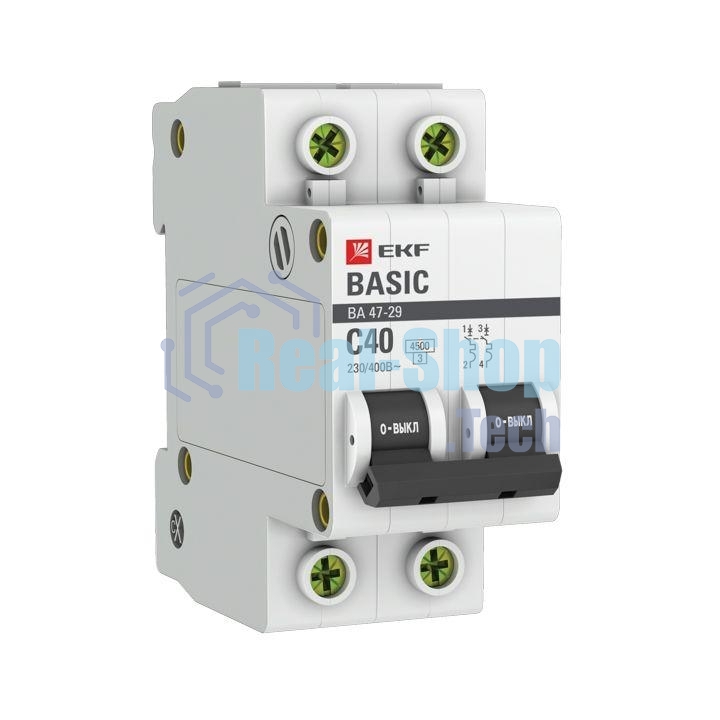 Выключатель автоматический EKF mcb4729-2-40C 2P 40А (C) 4,5кА ВА 47-29 EKF Basic