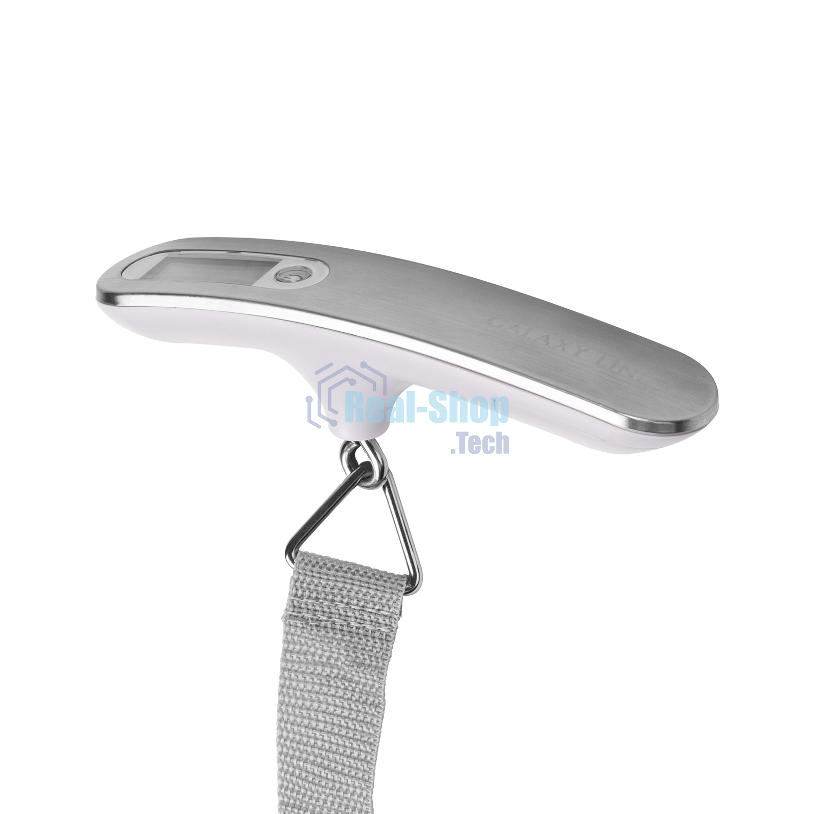 Безмен Galaxy LINE GL 2833, серый, ЖК-дисплей с подсветкой зеленого цвета, максимально допустимый вес 50 кг, цена деления 10 г, функция обнуления массы тары, индикатор перегрузки, индикация низкого заряда элемента питания, крюк и ремень для взвешивания, е