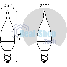 Лампа светодиодная Gauss Tailed 6.5Вт свеча 4100К белый E14 550лм 150-265В