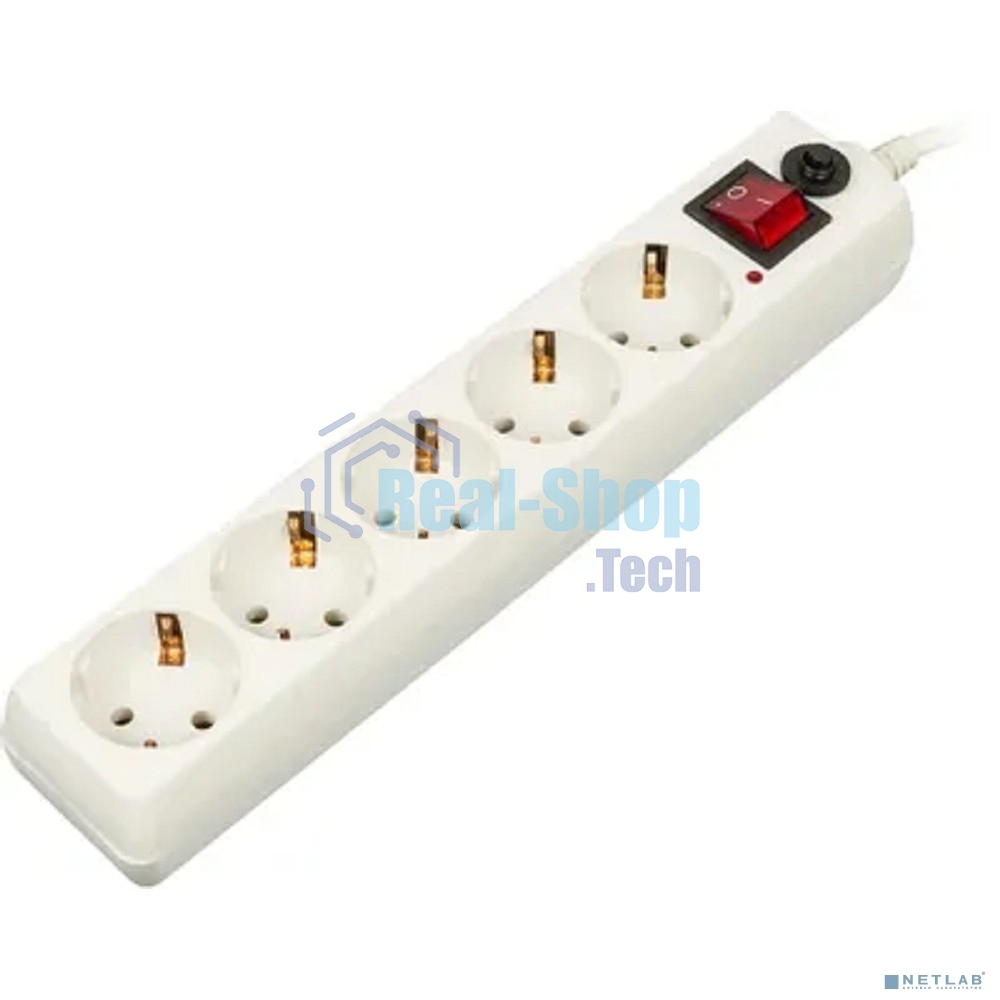 Сетевой фильтр BURO Сетевой фильтр, 5 розеток, 3 метра, (500SH-3-W), белый 992290