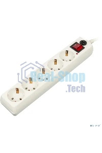 Сетевой фильтр BURO Сетевой фильтр, 5 розеток, 3 метра, (500SH-3-W), белый 992290