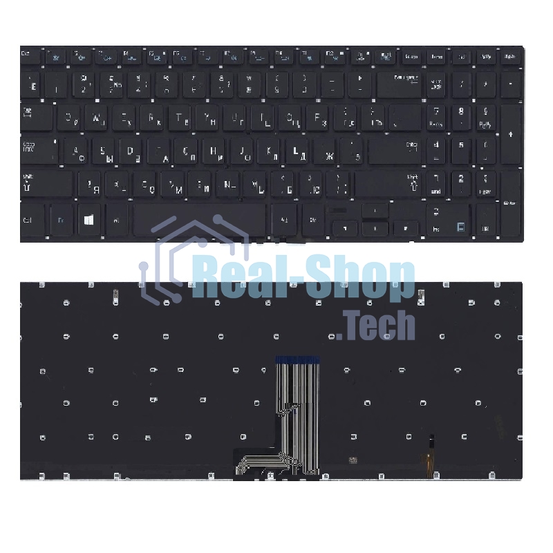 Клавиатура для ноутбука Samsung NP670Z5E-X01, черная с подсветкой