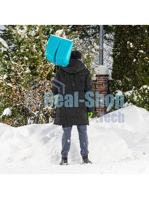 Лопата для уборки снега, полипропилен, 450х450х1355 мм, алюминиевый черенок, LUXE Palisad