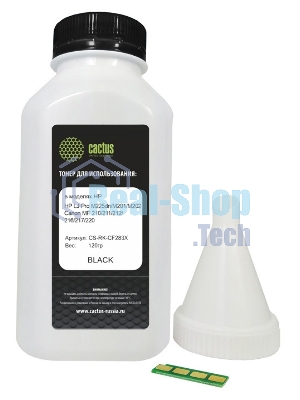 Тонер Cactus CS-RK-CF283X черный туба 120гр. (в компл.:чип) для принтера HP LJ Pro M225dn/M201/M202 Canon MF 210/211/212/216/217/220