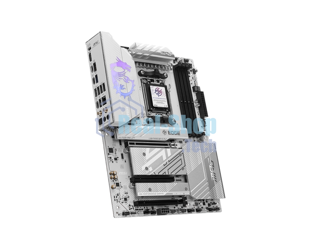 Материнская плата MSI MPG B850 EDGE TI WIFI, AM5, AMD B850, 4xDDR5, 4xSATA, 4xM.2, 1xPCIe 5.0 x16, 1xPCIe 4.0 x4, 1xPCIe 3.0 x1, 1xHDMI, 1x5Gb LAN, Wi-Fi 7, Bluetooth 5.4, 3xUSB-C 10Gbps, 1xUSB-C 20Gbps, 5xUSB-A 10Gbps, 4xUSB-A 2.0, 1xS/PDIF, 2x3.5 мм, 7.