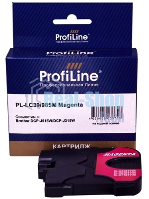 Картридж струйный ProfiLine PL-LC39/985M для принтеров Brother DCP-J125/DCP-J315W/DCP-J515W/MFC-J220/MFC-J265W/MFC-J410/MFC-J415W с чернилами Magenta