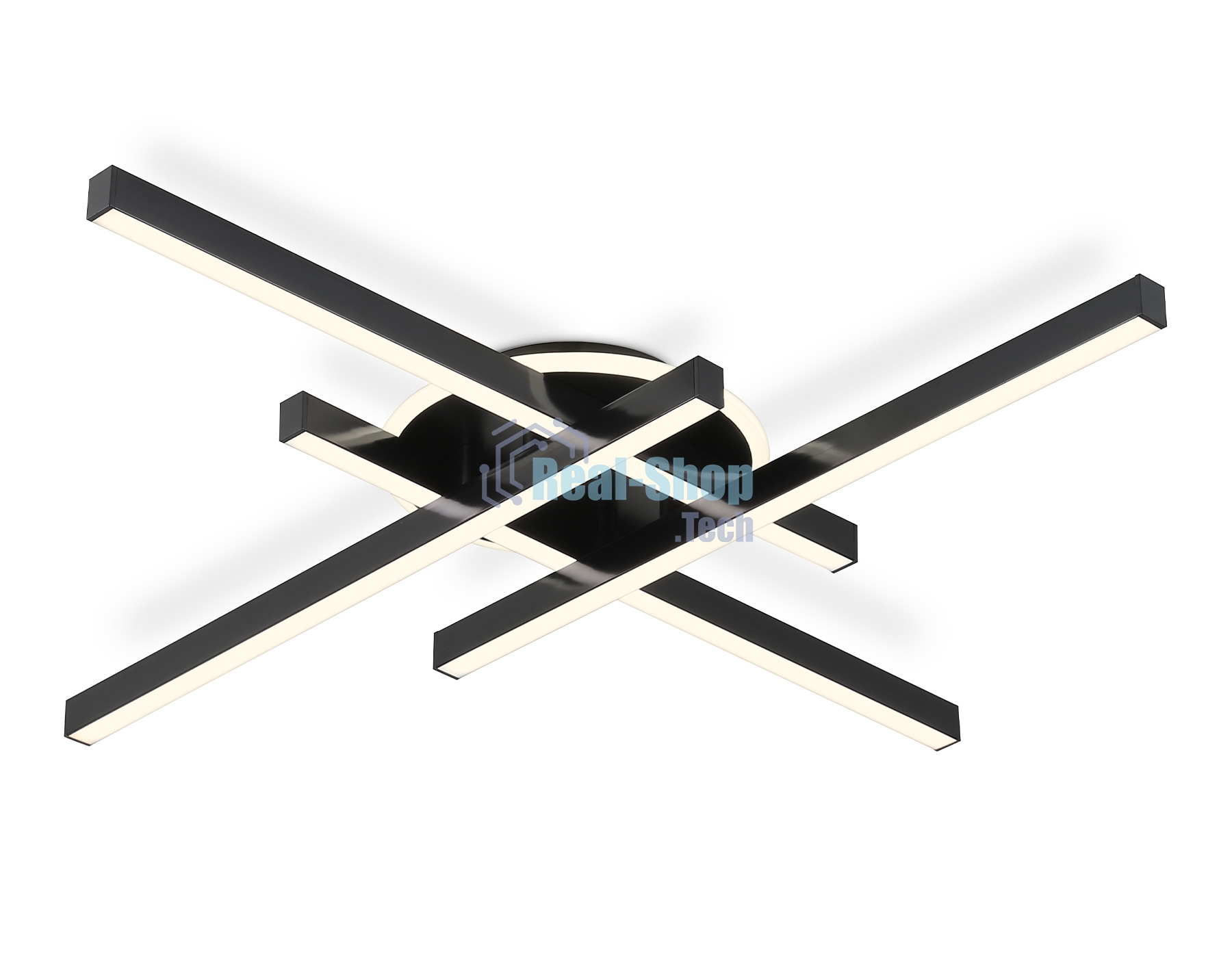 Потолочный светодиодный светильник Ambrella light FL6282 BK черный 58W 3000K-6400K 700*700*85 (ПДУ ИК)