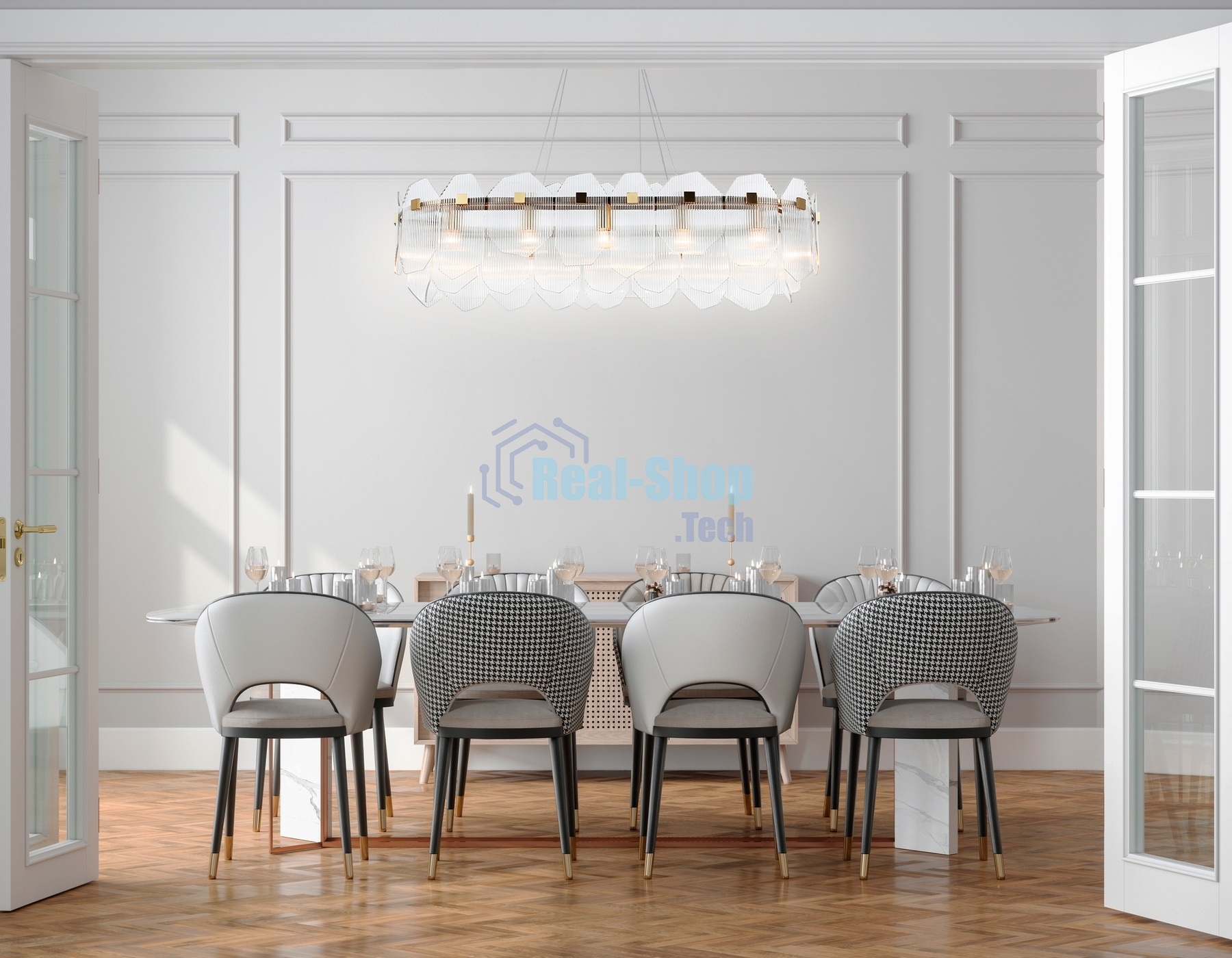 Светильник Ambrella light LH31255/12 BS/CL латунь/прозрачный E14*12 max 40W 1000*340*270