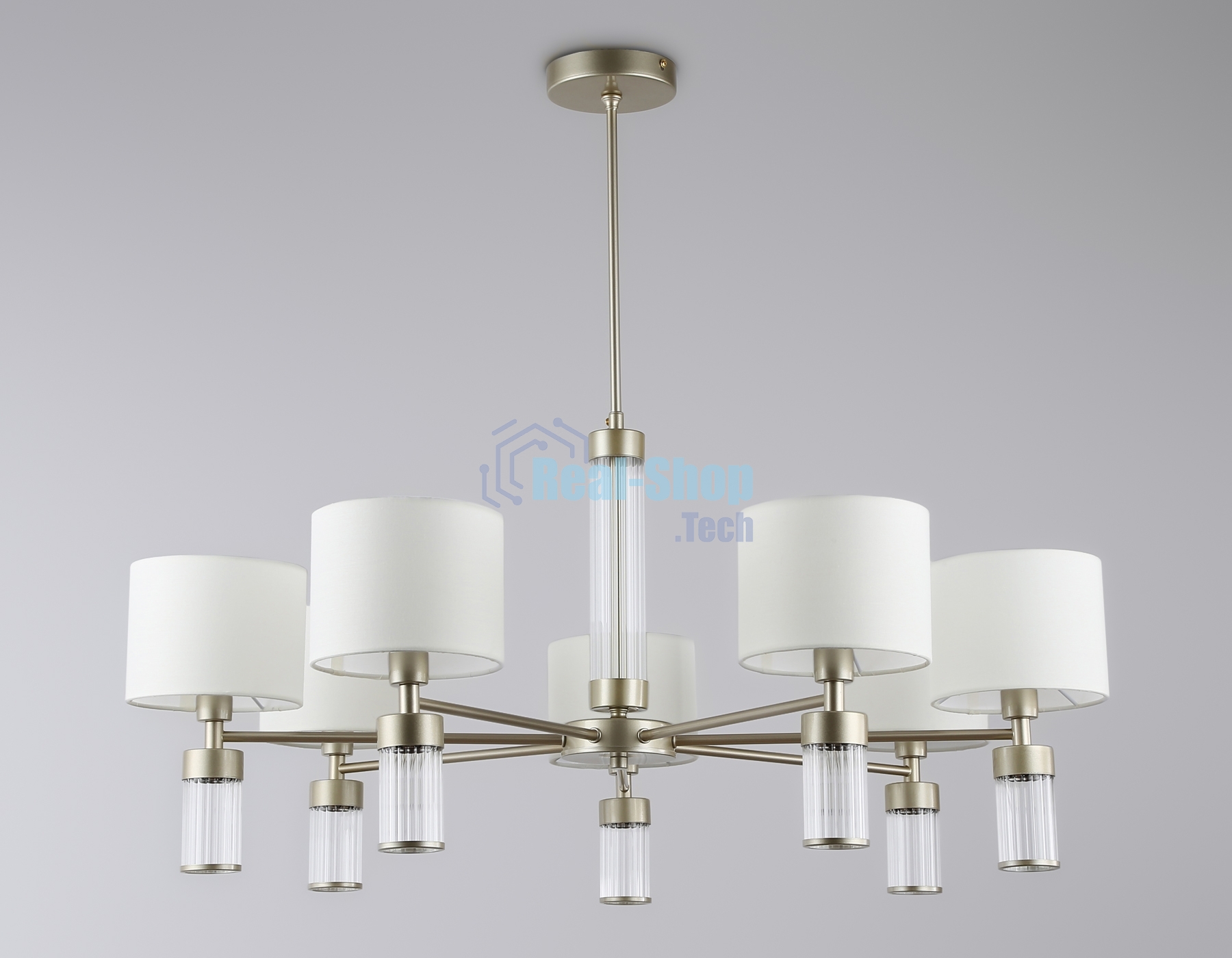 Люстра Ambrella light LH71303/7 CGD/WH золото/белый E14/7 max 40W D860*740