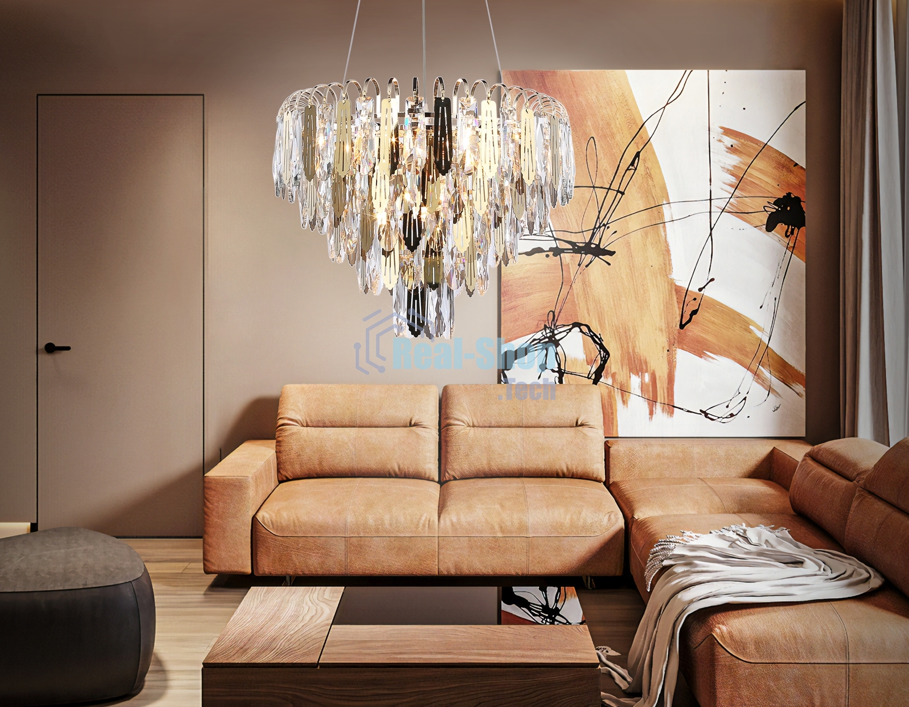 Светильник Ambrella light TR5256/8 SGD/CL золото/прозрачный E27*8 max 40W D500*350