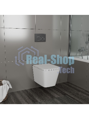 Комплект BAU 6 в 1: инсталляция BAU PRO для подвесного унитаза, унитаз подвесной безободковый вихревой со скрытым сливом Bau Stil Hurricane-5, сиденье быстросъемное микролифт, клавиша BAU Strike Gun Grey,темно-серый металлик/хром
