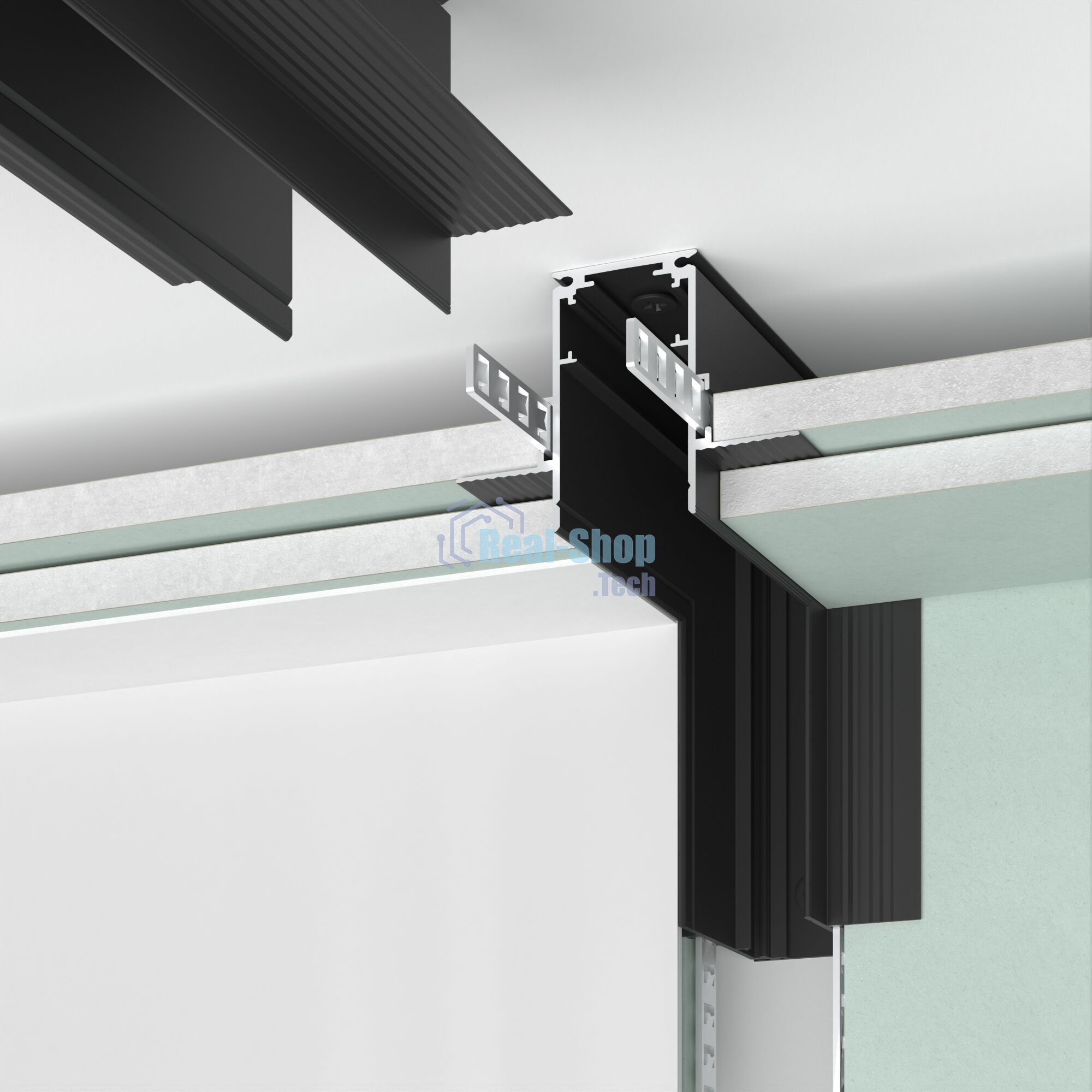 Slim Magnetic Коннектор угловой внутренний для встраиваемого шинопровода под ГКЛ 9,5мм (черный) 85213/00