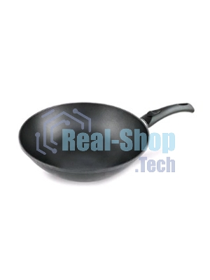 Сковорода ВОК (WOK) НМП 3126W круглая/покрытие антипригарное/ручка съемная (без крышки) черный