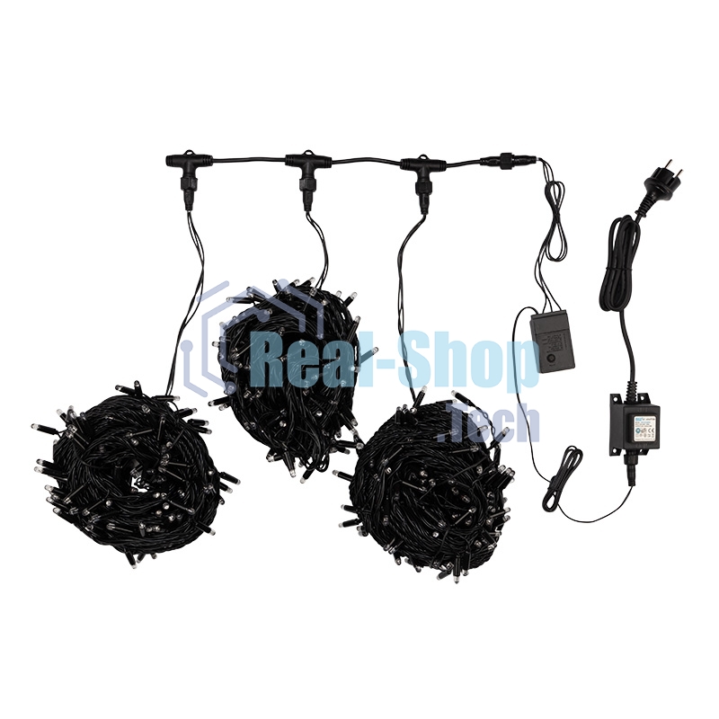 Гирлянда Neon-night LED ClipLight 24V, 3 нити по 20 м, свечение с динамикой, цвет диодов белый