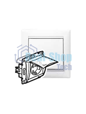 Розетка Legrand Valena 774220 влагозащищенная IP44 с заземлением с крышкой и защитными шторками (белая)