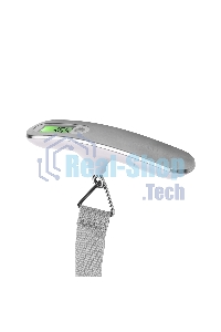 Безмен Galaxy LINE GL 2833, серый, ЖК-дисплей с подсветкой зеленого цвета, максимально допустимый вес 50 кг, цена деления 10 г, функция обнуления массы тары, индикатор перегрузки, индикация низкого заряда элемента питания, крюк и ремень для взвешивания, е