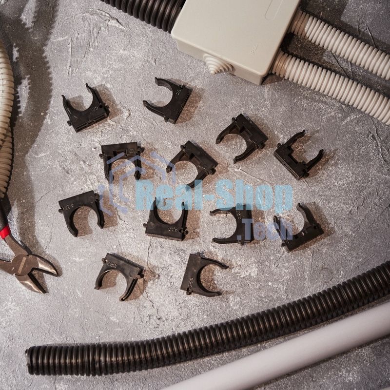 Крепеж-клипса для монтажного пистолета Rexant Ø 25 мм, черная (50 шт/уп)