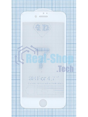 Защитное стекло 4D для Apple iPhone 7/8 белый