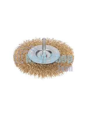 Щетка дисковая для дрели Kranz витая латунированная проволока, 100 мм