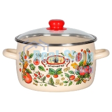 Кастрюля Appetite 1RC181S Болоньезе с крышкой, эмалированная сталь, сфер. 3 л
