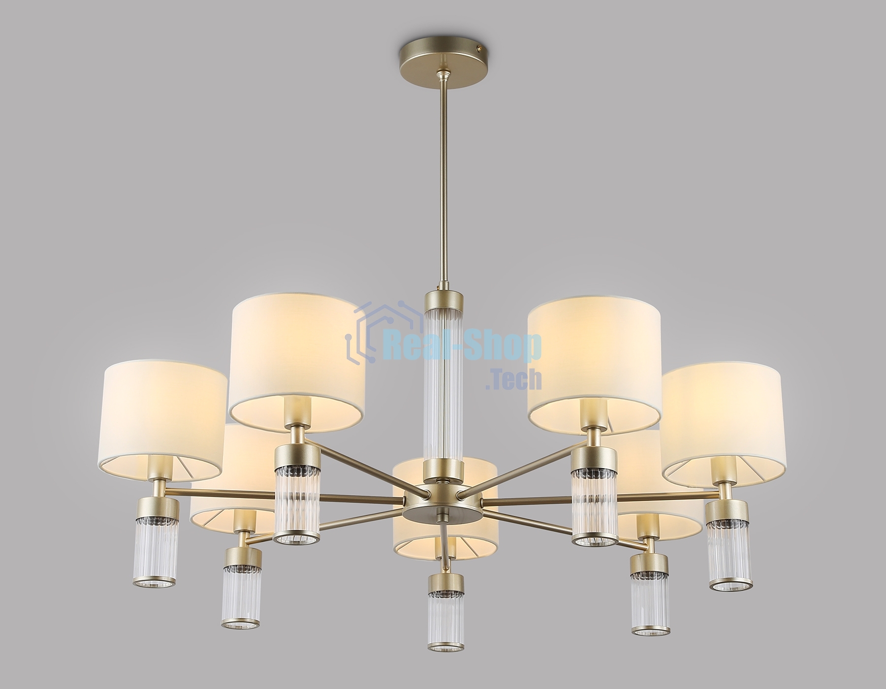 Люстра Ambrella light LH71303/7 CGD/WH золото/белый E14/7 max 40W D860*740
