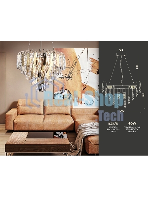 Светильник Ambrella light TR5256/8 SGD/CL золото/прозрачный E27*8 max 40W D500*350