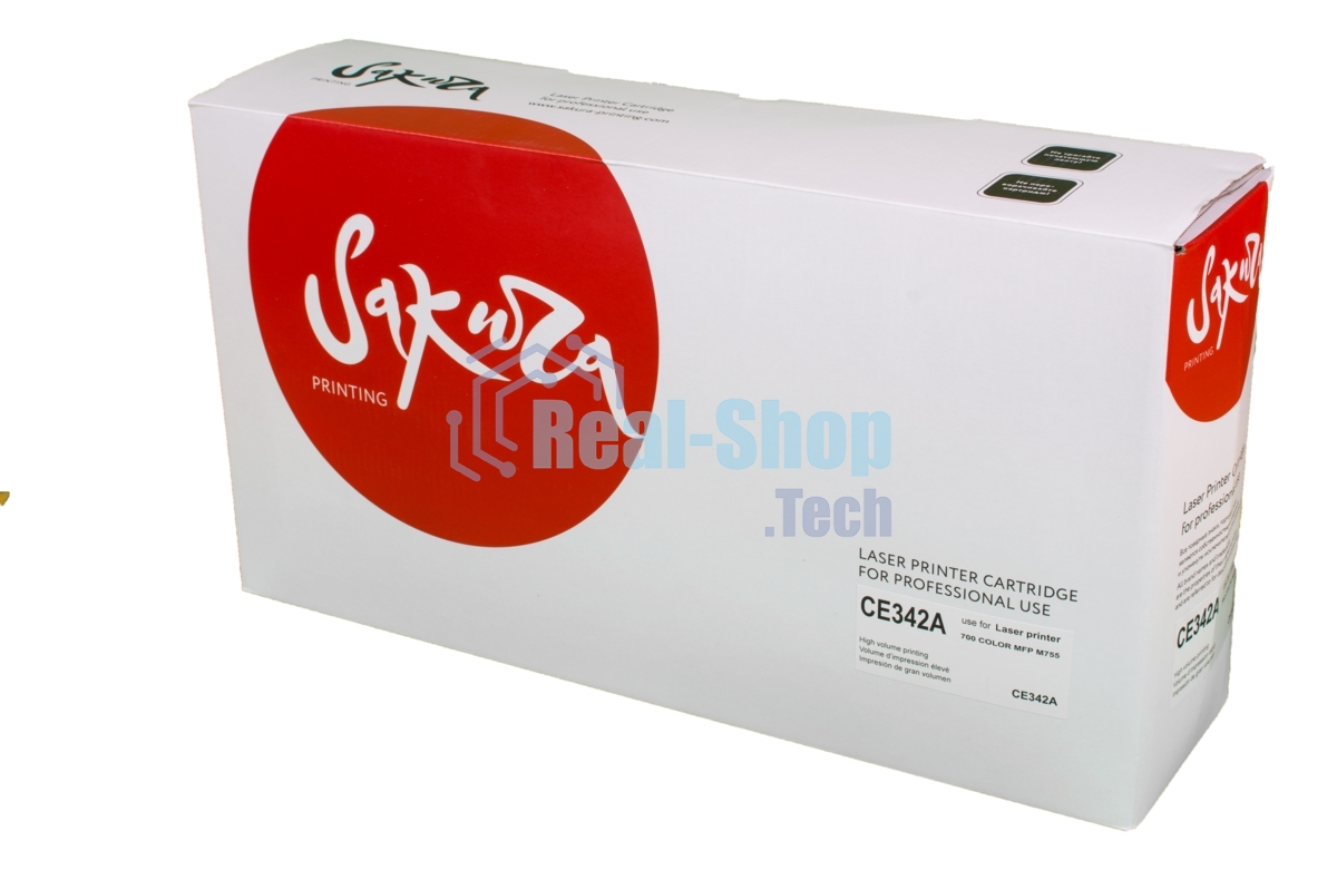 Картридж лазерный Sakura CE342A для HP LJ 700/775, желтый, 16 000 к.