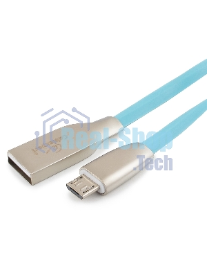 Кабель USB2.0 Cablexpert CC-G-mUSB01Bl-1M, AM/microB, серия Gold, длина 1м, синий, блистер