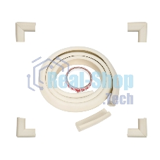 Набор: тонкая мягкая универсальная лента для крепления на острые края (NBR,14x4x2000 мм) + 4 мягкие насадки-протектора 