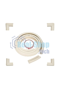 Набор: тонкая мягкая универсальная лента для крепления на острые края (NBR,14x4x2000 мм) + 4 мягкие насадки-протектора 
