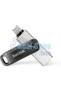 Флешка USB SanDisk IX60N iXpand Go (SDIX60N-064G-GN6NN), 64Gb, USB 3.0/Lightning, R/W 150/70, черный/серебристый