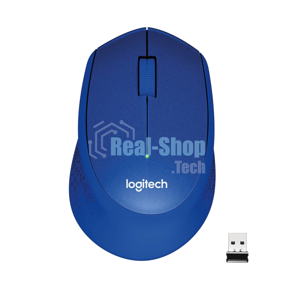 Мышь беспроводная Logitech M330 SILENT PLUS синий, 1000 dpi, радиоканал, USB, кнопки - 3