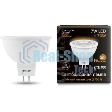 Лампа светодиодная Gauss LED MR16 GU5.3 7W 600lm 2700K 1/10/100