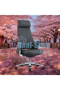 Кресло руководителя Cactus CS-LBK-KYOTO кожа, крестов. алюминий