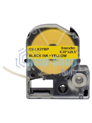 Картридж ленточный Cactus CS-LK3YBP черный шрифт, желтый фон (9 мм, 9 м) для Epson LW300/LW400/LW700/LW600P/LW1000P/K400/Z700/Z900