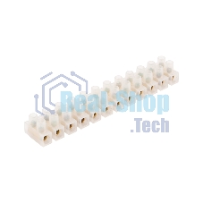 Клеммная колодка винтовая Rexant KВ-10 (4-10 мм²), ток 10 A, полиэтилен белый (ЗВИ), индивидуальная упаковка, 1 шт.