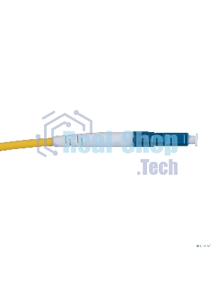 Комм. шнур оптический Cabeus Tight Buffer, Simplex SC/LC, OS2 9/125, LSZH, 2м, Ø 3мм, синий хвостовик, цвет: жёлтый