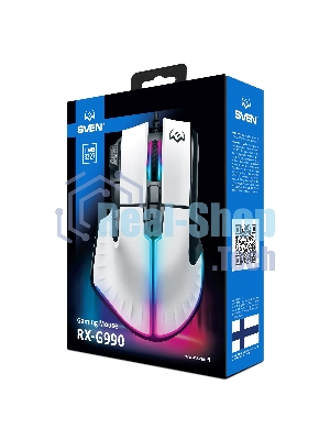 Мышь проводная SVEN RX-G990 белый, 12400 dpi, USB, кнопки - 9