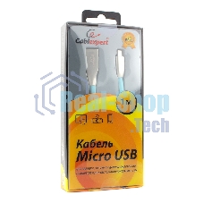 Кабель USB2.0 Cablexpert CC-G-mUSB01Bl-1M, AM/microB, серия Gold, длина 1м, синий, блистер