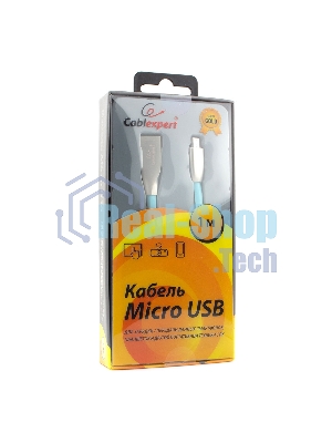 Кабель USB2.0 Cablexpert CC-G-mUSB01Bl-1M, AM/microB, серия Gold, длина 1м, синий, блистер