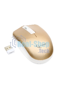 Мышь беспроводная Gembird MUSW-400-G золотой, 1600 dpi, радиоканал, USB, кнопки - 4