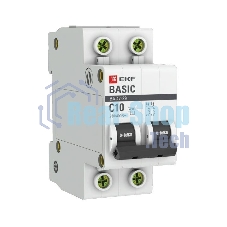 Выключатель автоматический EKF mcb4729-2-10C 2P 10А (C) 4,5кА ВА 47-29 EKF Basic
