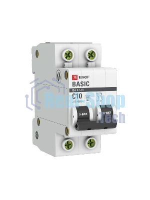 Выключатель автоматический EKF mcb4729-2-10C 2P 10А (C) 4,5кА ВА 47-29 EKF Basic