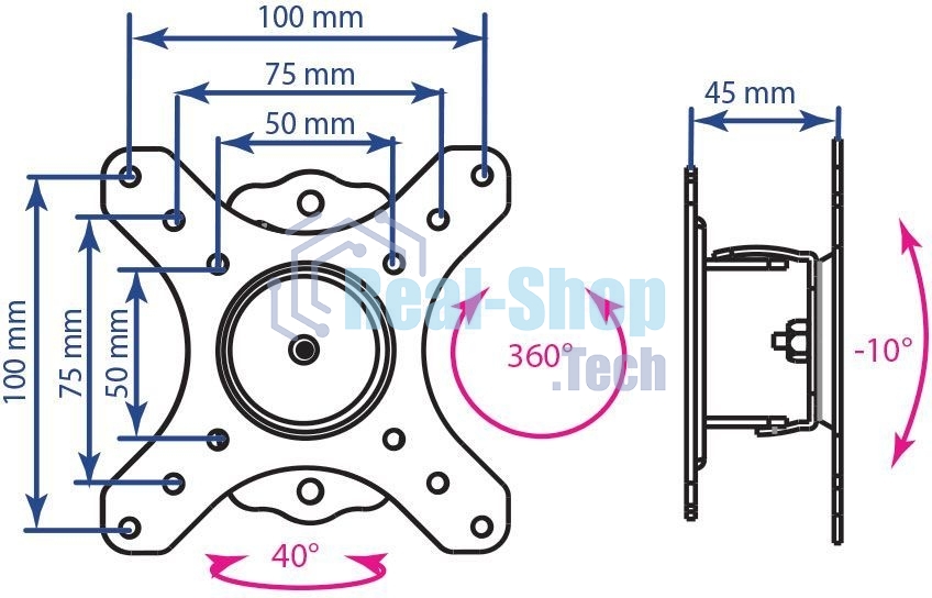 Кронштейн для телевизора Kromax GALACTIC-1 new черный 15