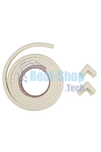 Набор: тонкая мягкая универсальная лента для крепления на острые края (NBR,14x4x2000 мм) + 4 мягкие насадки-протектора 