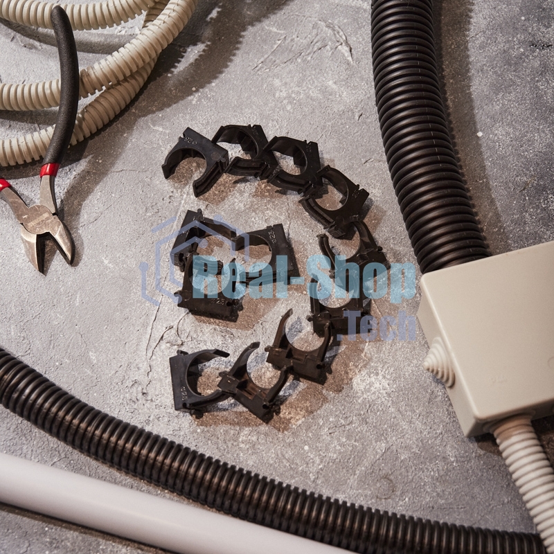 Крепеж-клипса для монтажного пистолета Rexant Ø 25 мм, черная (50 шт/уп)